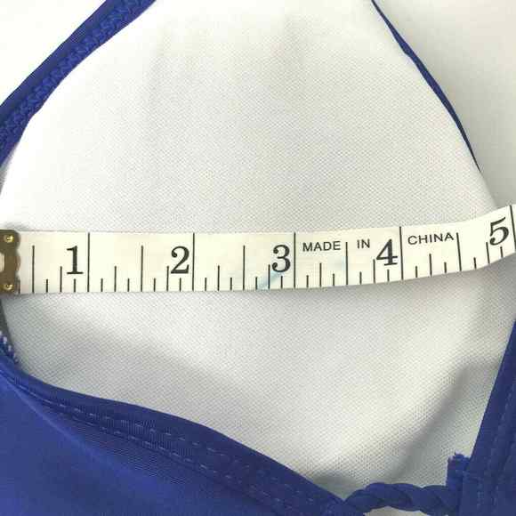 Zexxxy Womens Large‎ Blue One Piece Swimsuit V Neck Halter Monokinis NWT - Picture 4 of 4